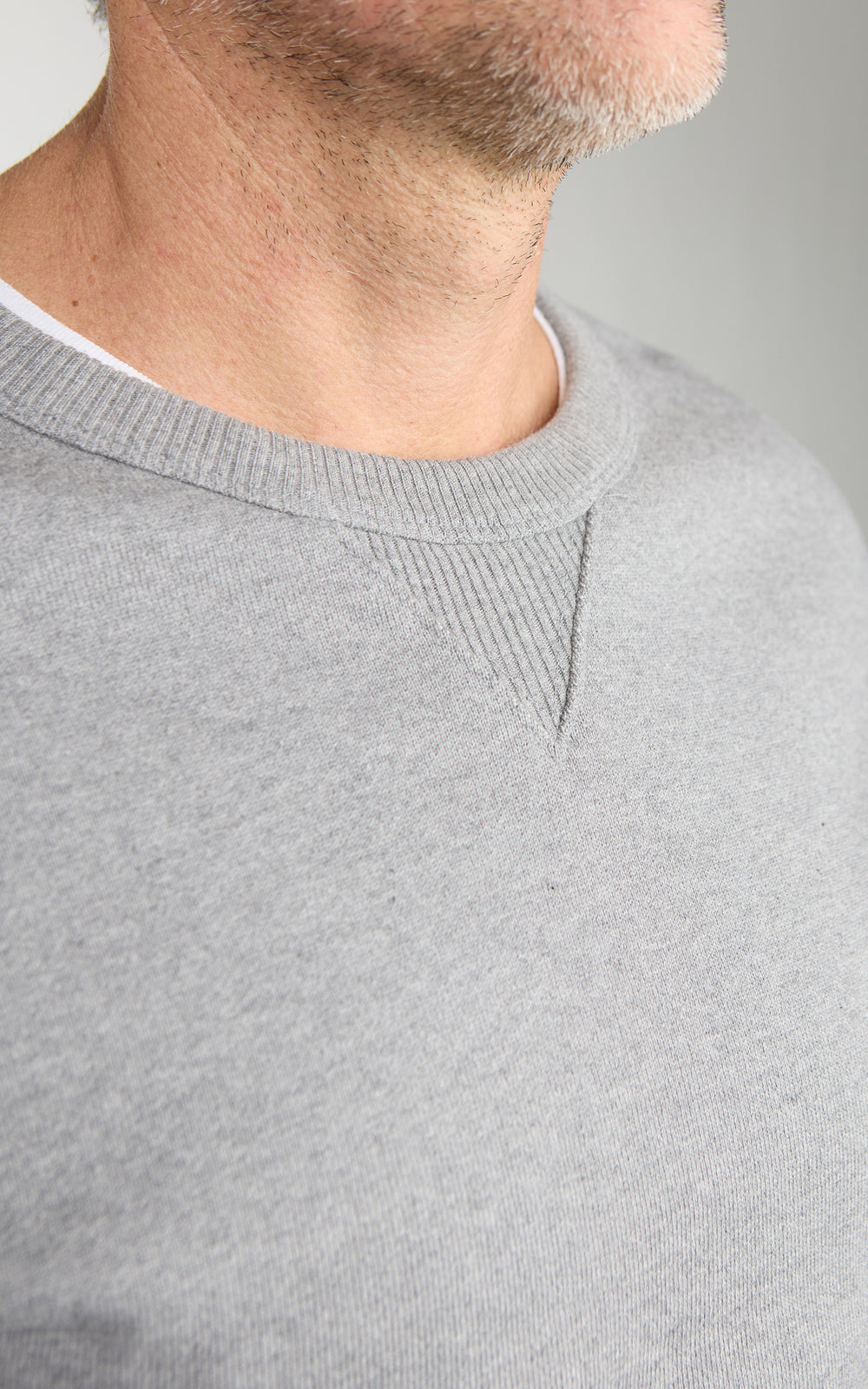 Merz b. Schwanen CREW02 Authentic Fleece Classic Fit Sweatshirt Grey Melange