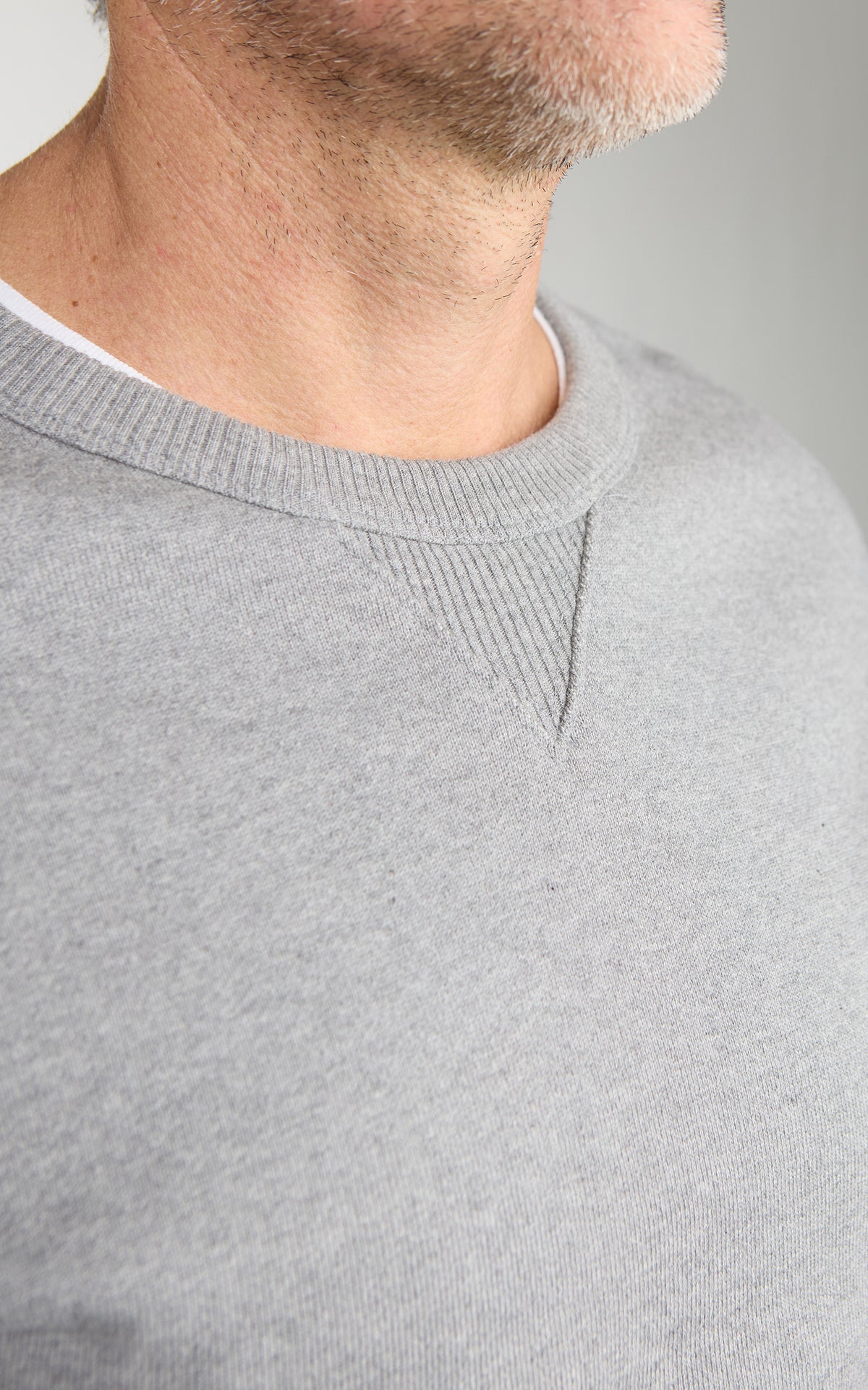 Merz b. Schwanen CREW02 Authentic Fleece Classic Fit Sweatshirt Grey Melange