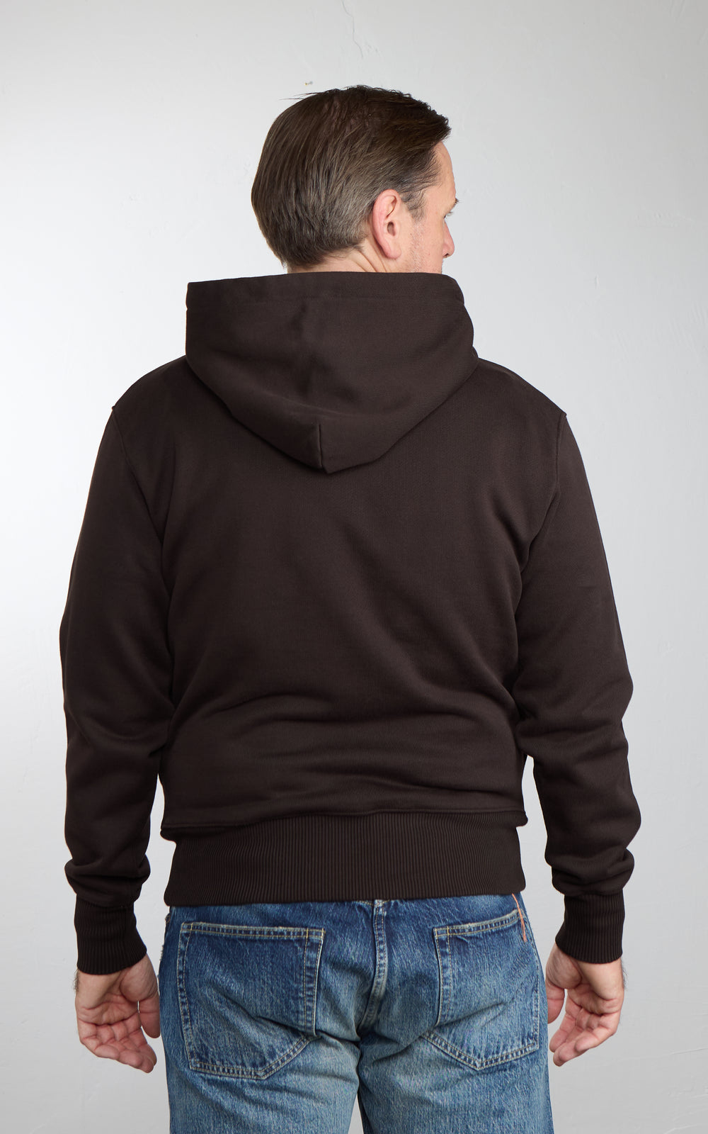 Merz b. Schwanen HOODIE01 Authentic Fleece Classic Fit Hoodie Espresso