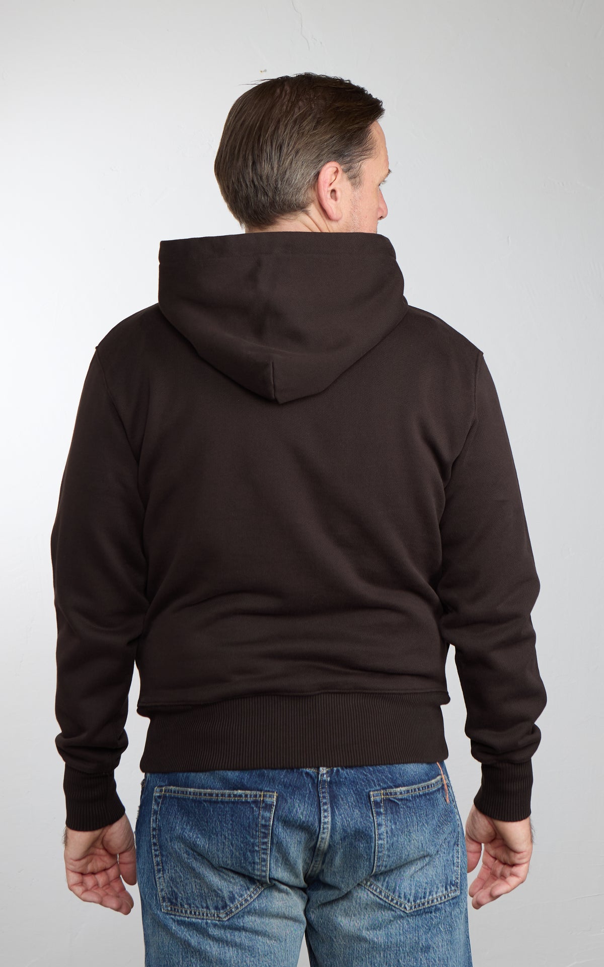 Merz b. Schwanen HOODIE01 Authentic Fleece Classic Fit Hoodie Espresso