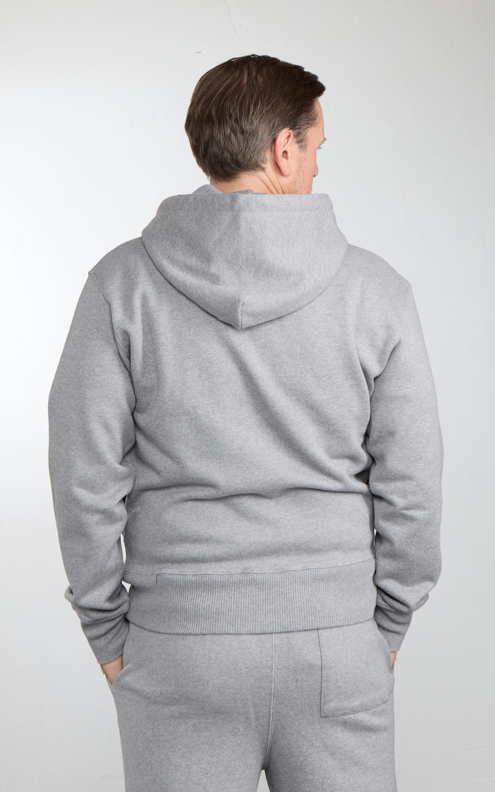 Merz b. Schwanen HOODIE01 Authentic Fleece Classic Fit Hoodie Grey Melange