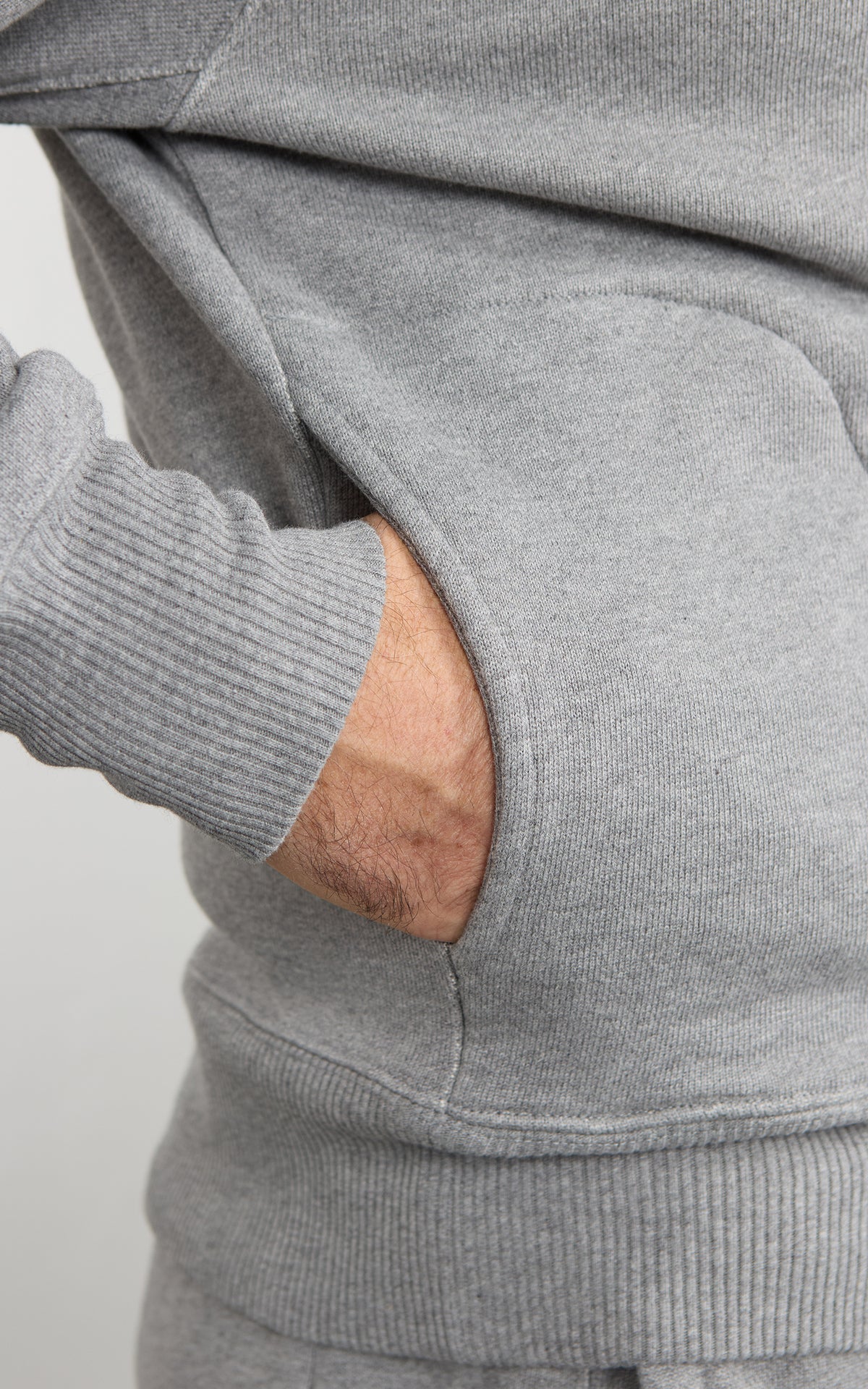 Merz b. Schwanen HOODIE01 Authentic Fleece Classic Fit Hoodie Grey Melange