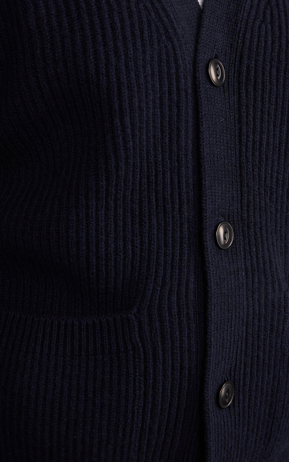 Merz b. Schwanen LOCG02 Merino Wool-Cashmere Cardigan Dark Navy