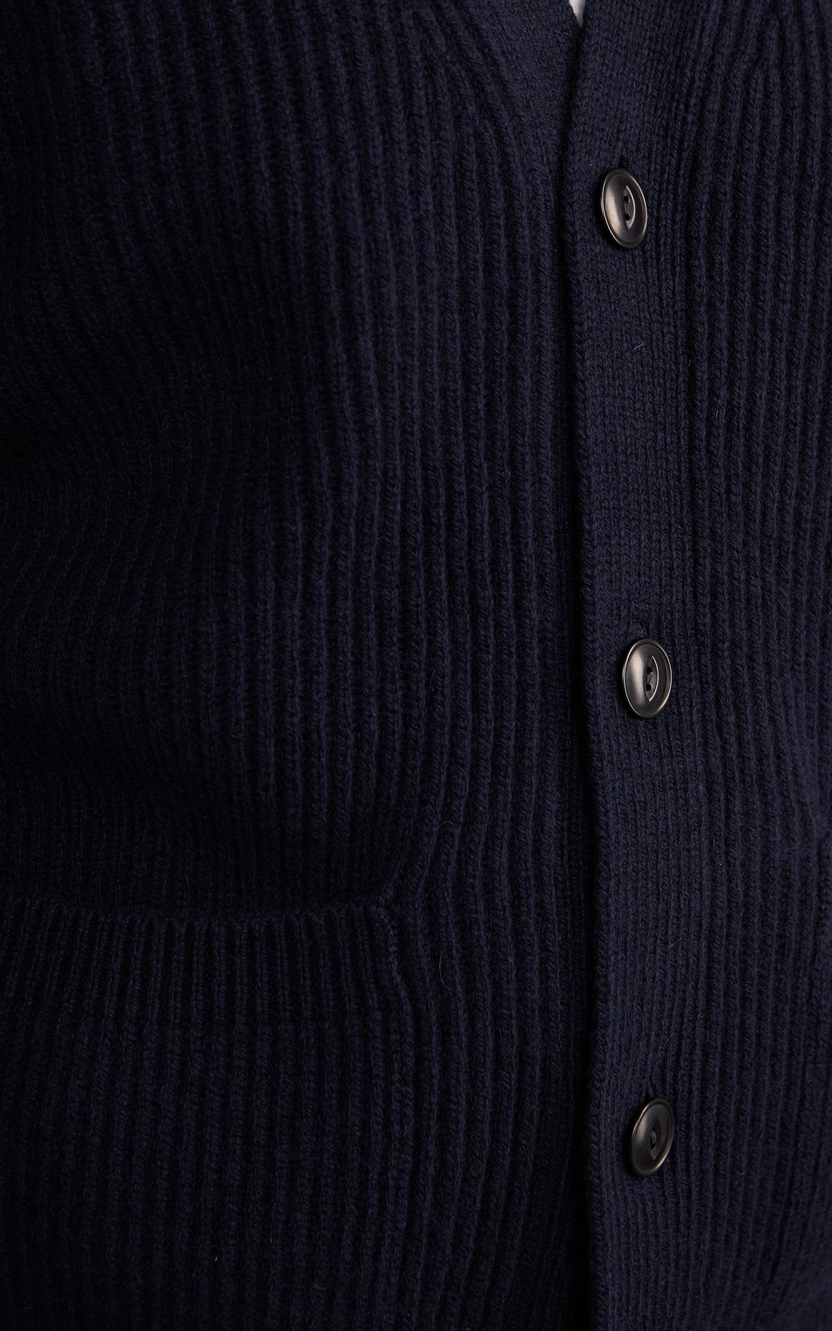 Merz b. Schwanen LOCG02 Merino Wool-Cashmere Cardigan Dark Navy