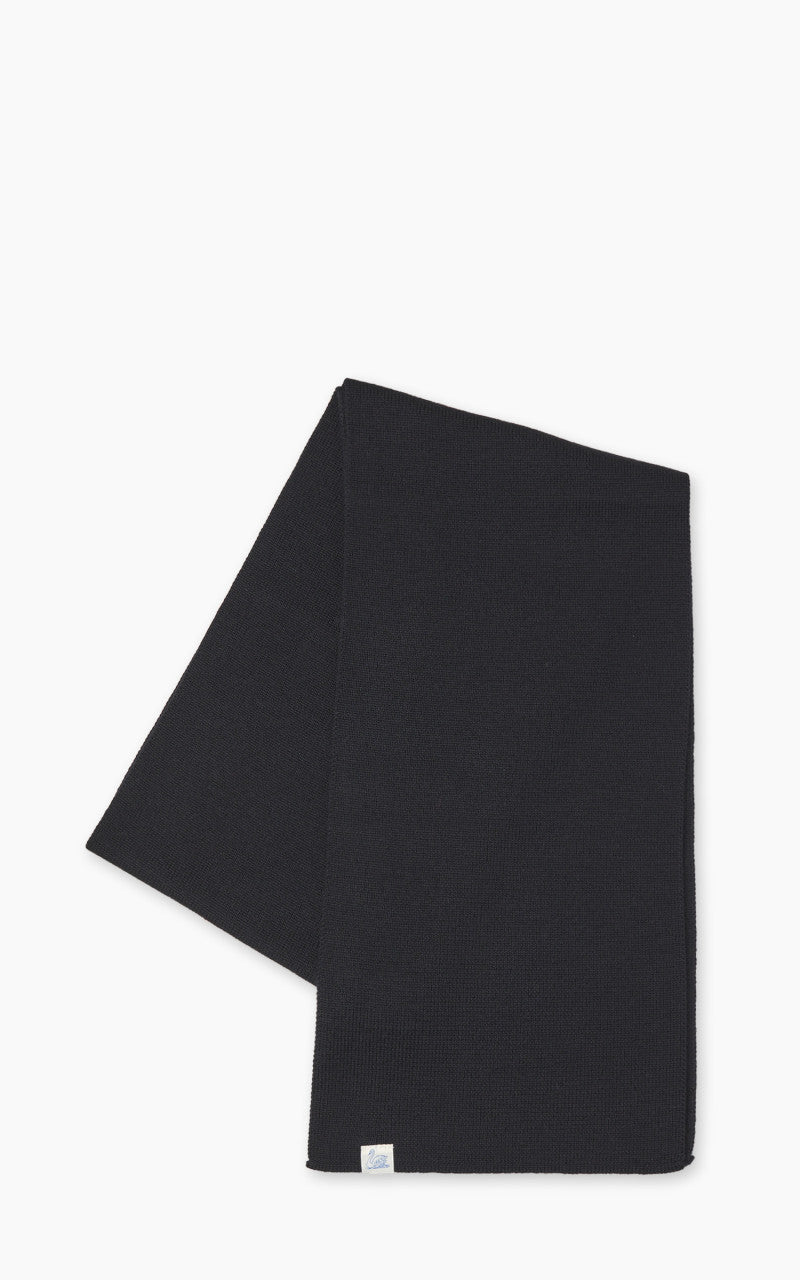 Merz b. Schwanen MWSC01 Merino Wool Ribbed Scarf Deep Black