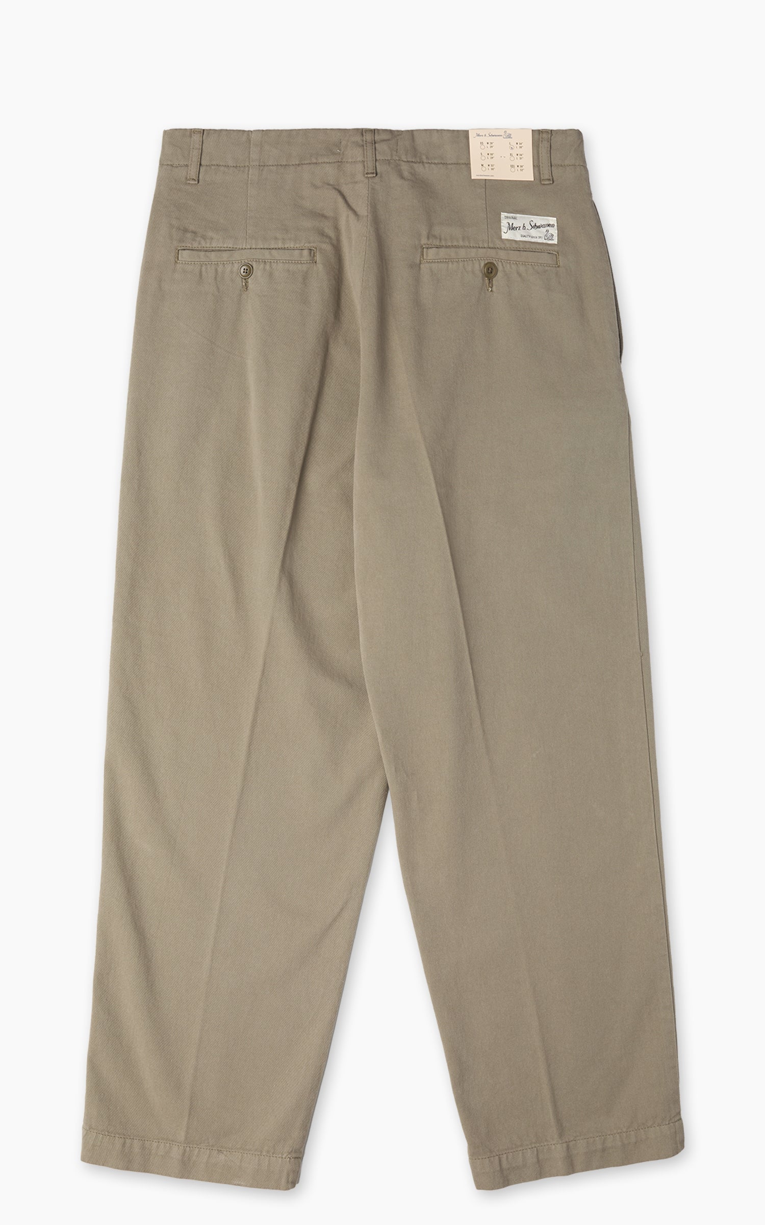 Merz b. Schwanen RIDER01T Pleated Twill Trouser Vintage Army