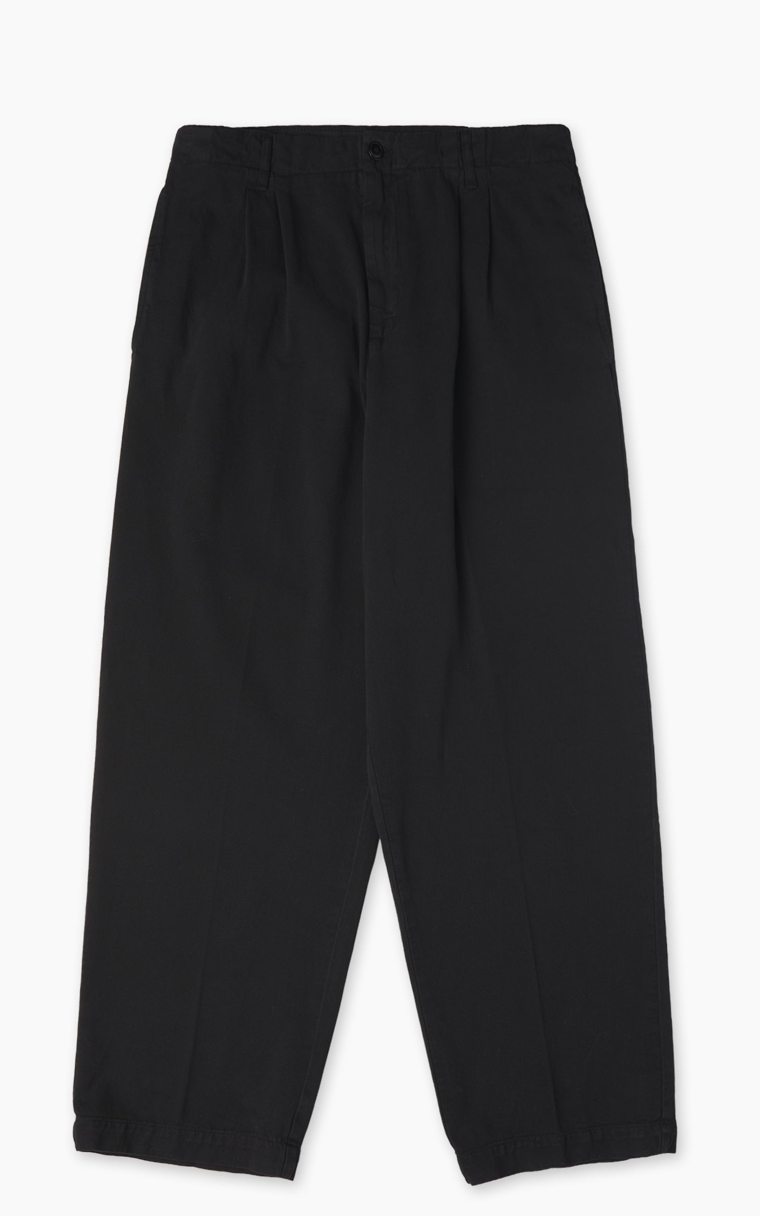 Merz b. Schwanen RIDER01T Pleated Twill Trouser Deep Black