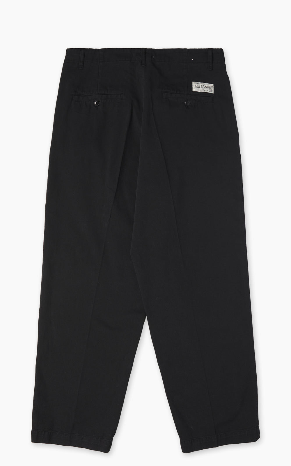 Merz b. Schwanen RIDER01T Pleated Twill Trouser Deep Black