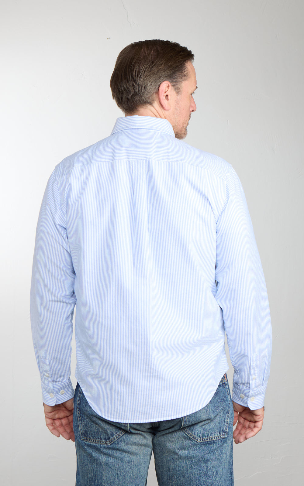 Merz b. Schwanen SHIRT19OX Oxford Shirt Stripes Light Blue