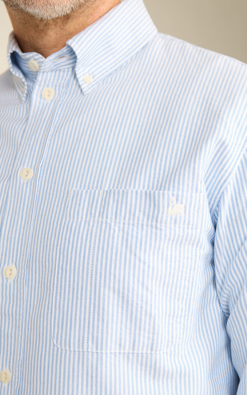 Merz b. Schwanen SHIRT19OX Oxford Shirt Stripes Light Blue
