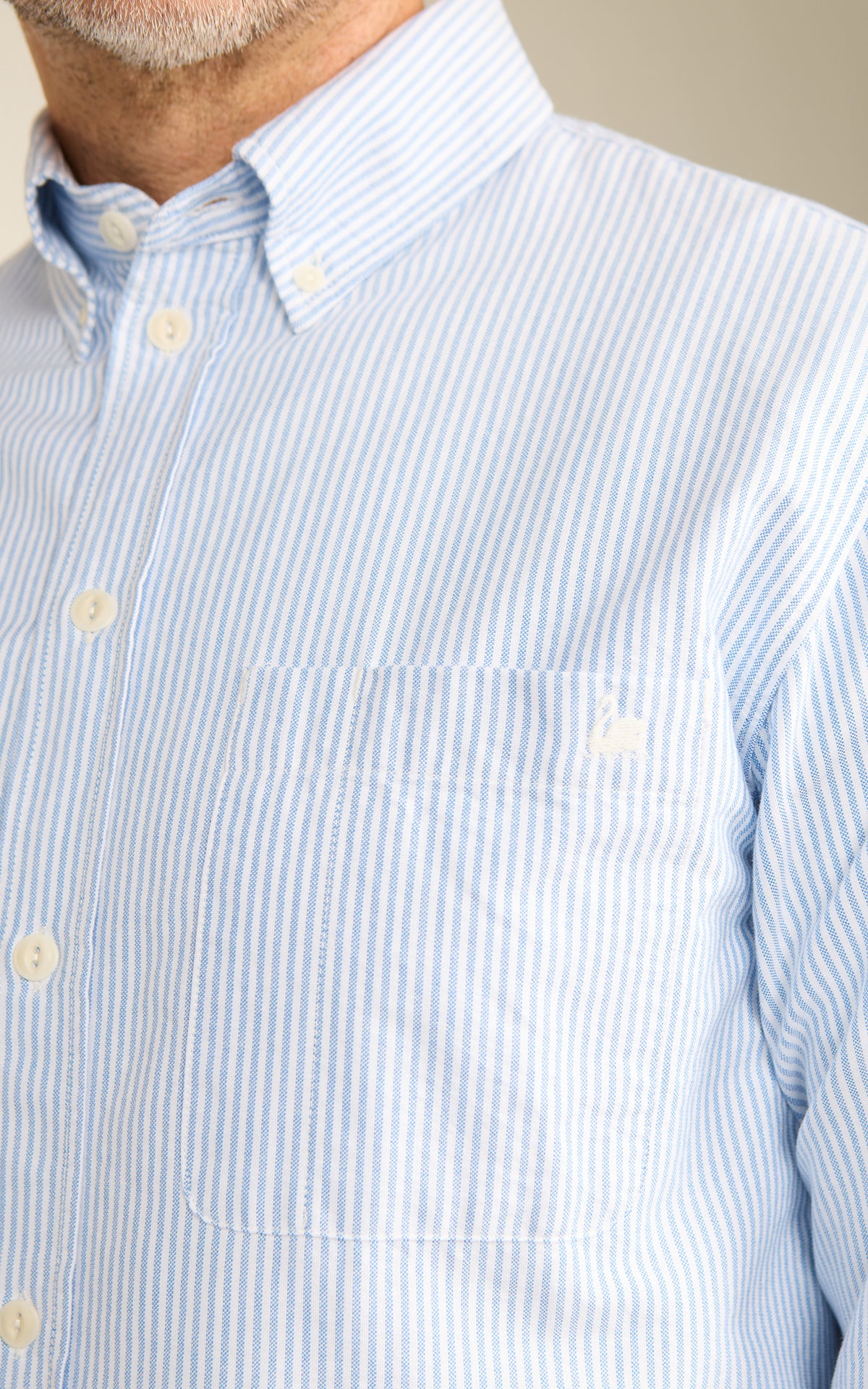Merz b. Schwanen SHIRT19OX Oxford Shirt Stripes Light Blue