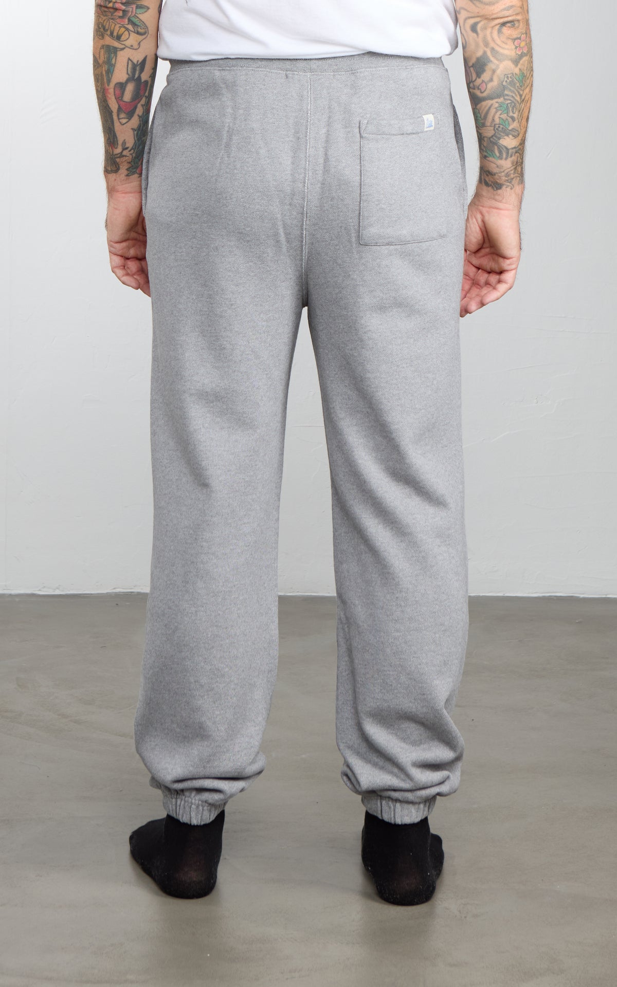 Merz b. Schwanen SWEATPTS02 Authentic Fleece Cuffed Cotton Sweatpants Grey Melange