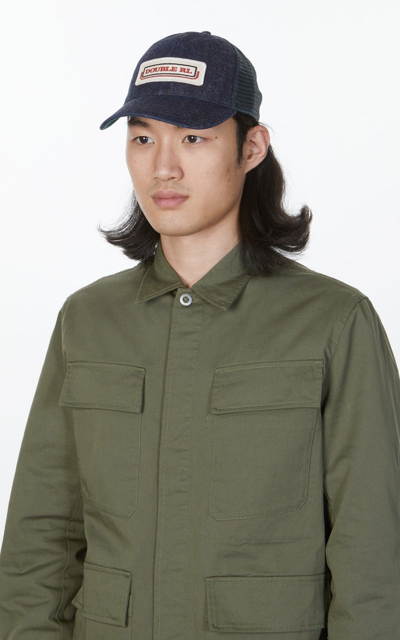 RRL Denim Mesh Trucker Cap Indigo
