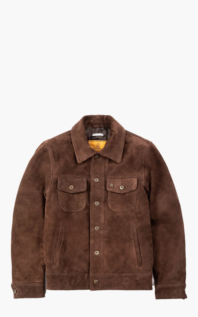 Shangri-La Heritage Terracotta Suede Jacket Brown