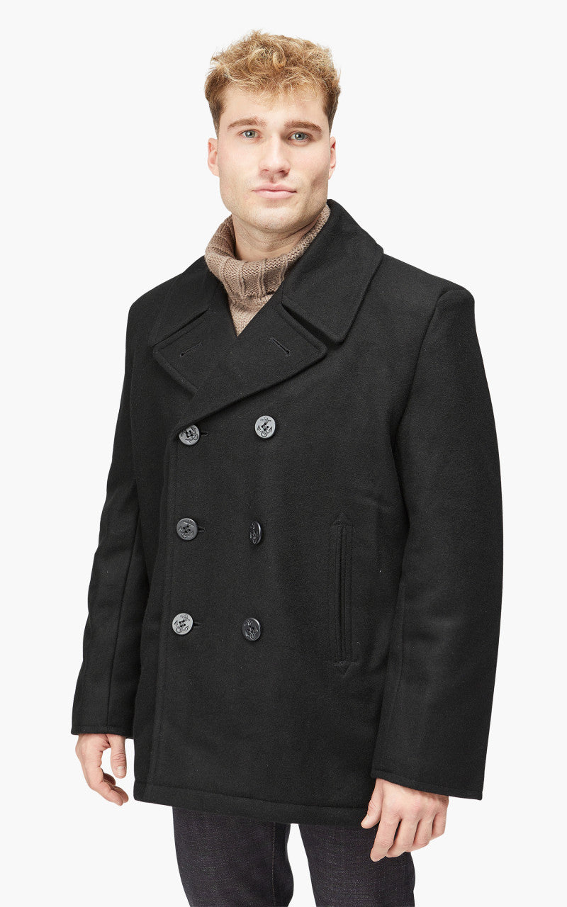 トップス anytee us navy black coat Military Surplus US Navy Pea Coat Black