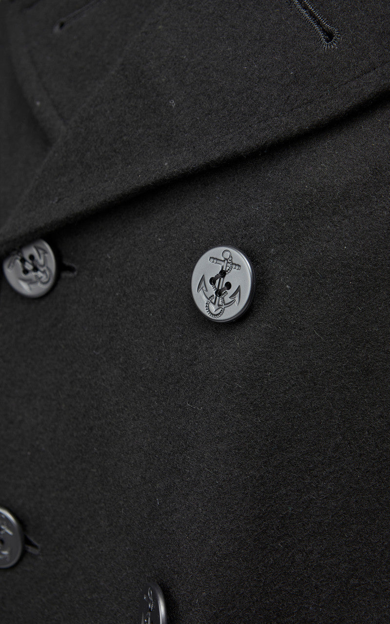 Military Surplus US Navy Pea Coat Black