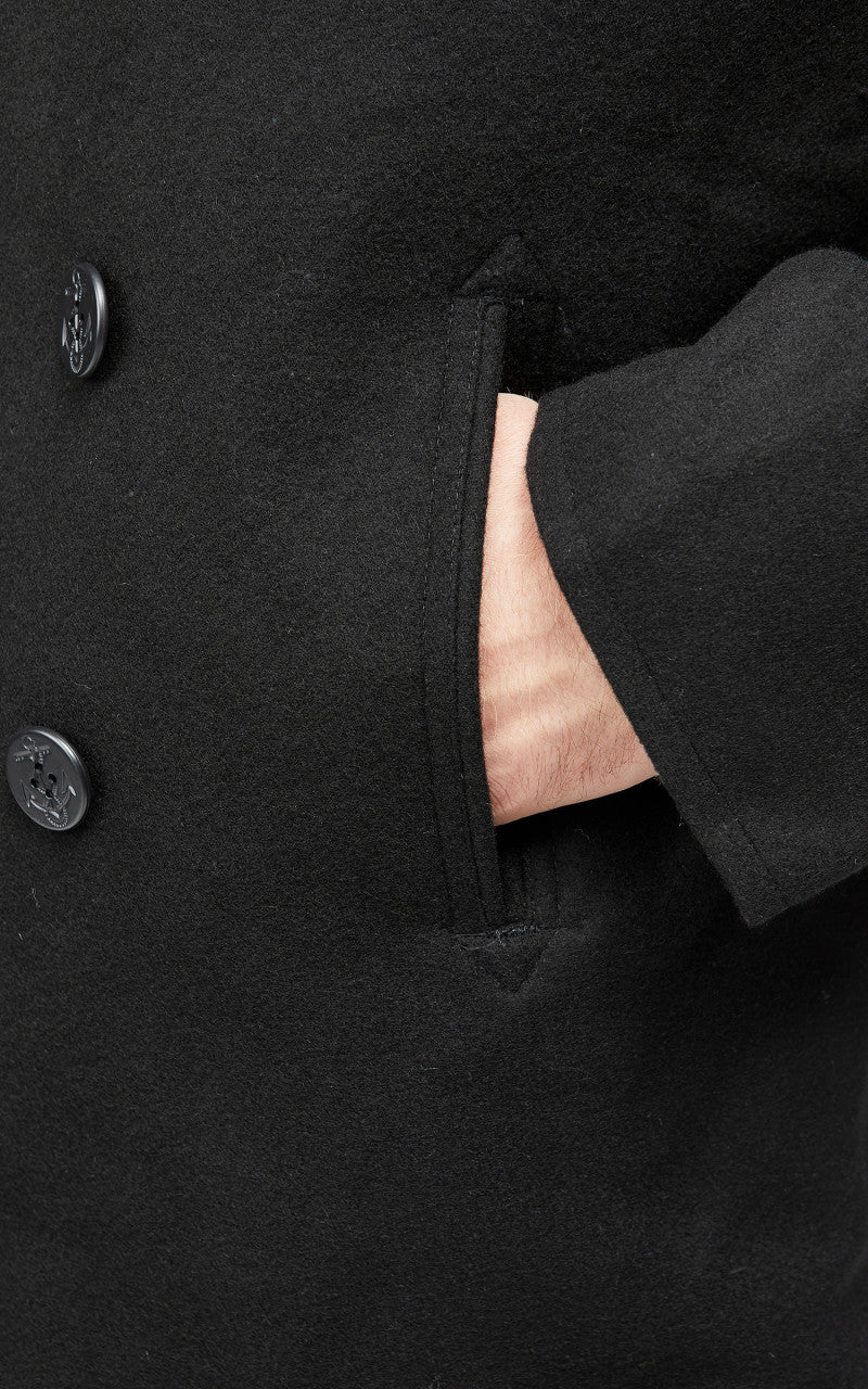 Military Surplus US Navy Pea Coat Black