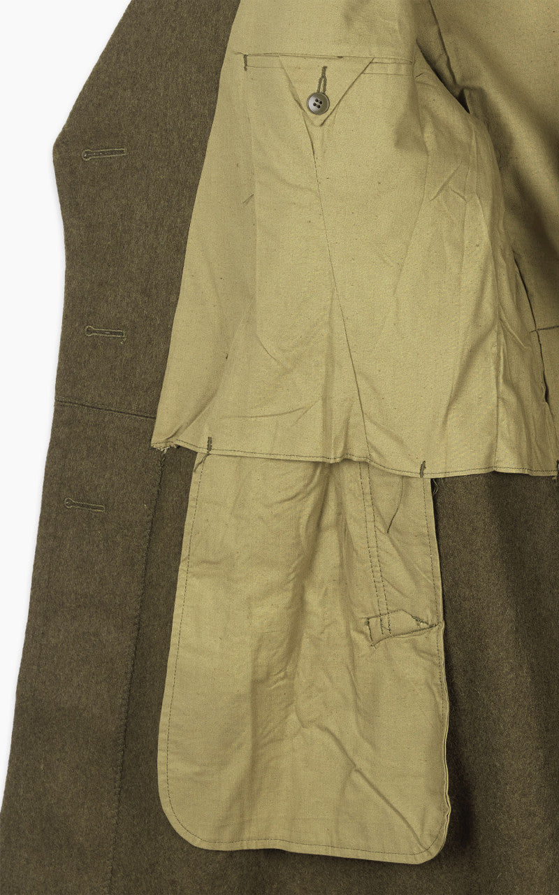 Military Surplus Vintage French Wool Trench Coat Olive