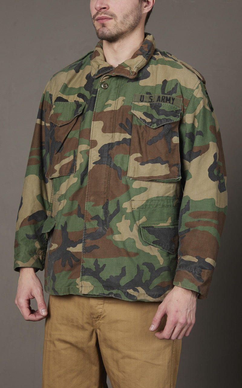Military Surplus Vintage M-65 US Field Jacket Woodland