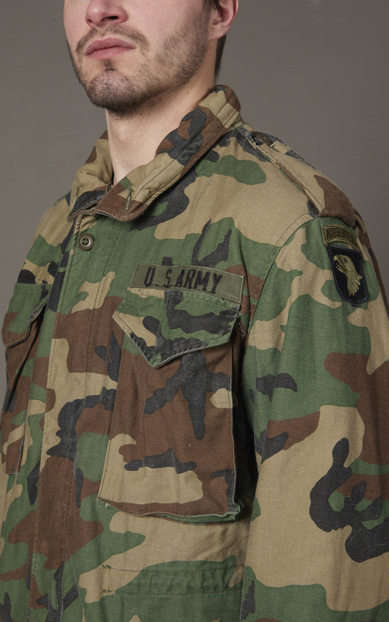 Military Surplus Vintage M-65 US Field Jacket Woodland