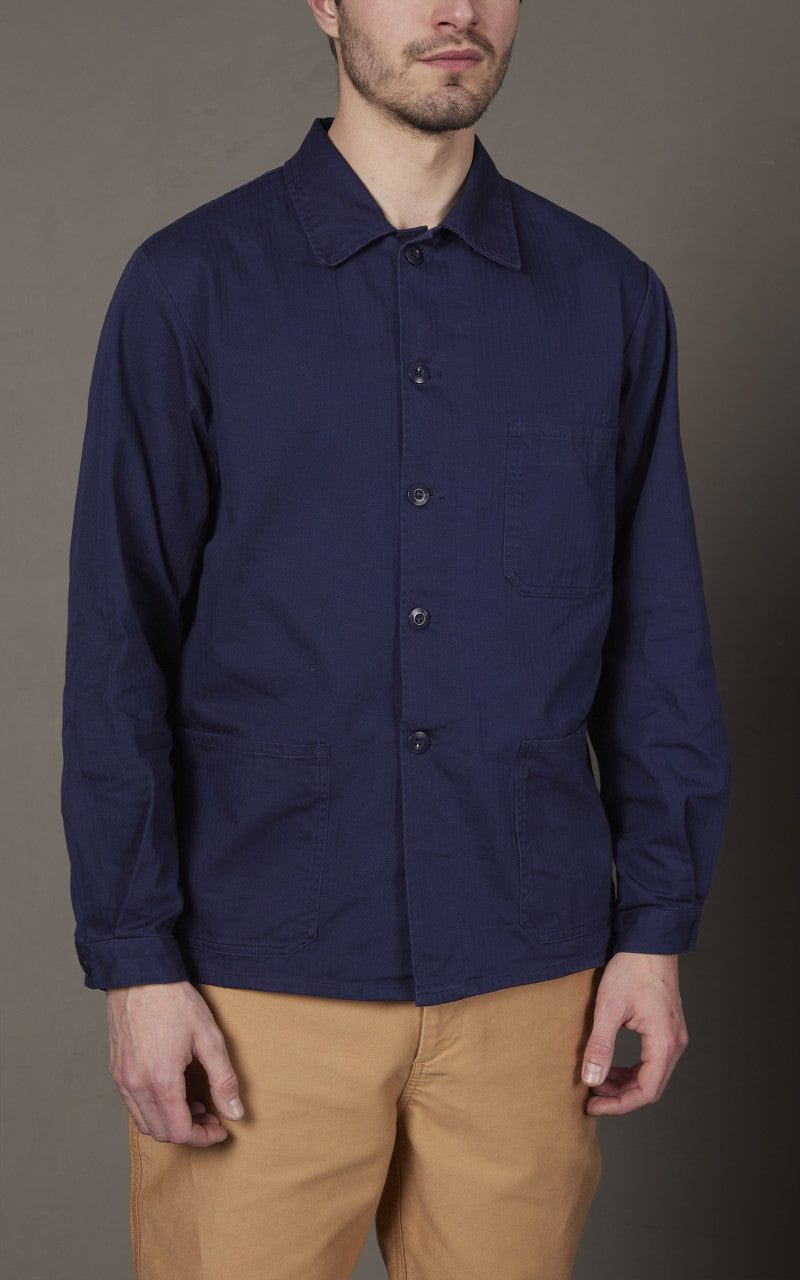 Military Surplus Vintage French Army Workwear Jacket Blue