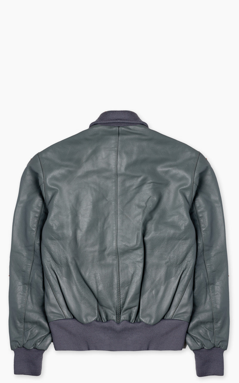 Military Surplus Pilot Flight Leather Jacket Sage Green