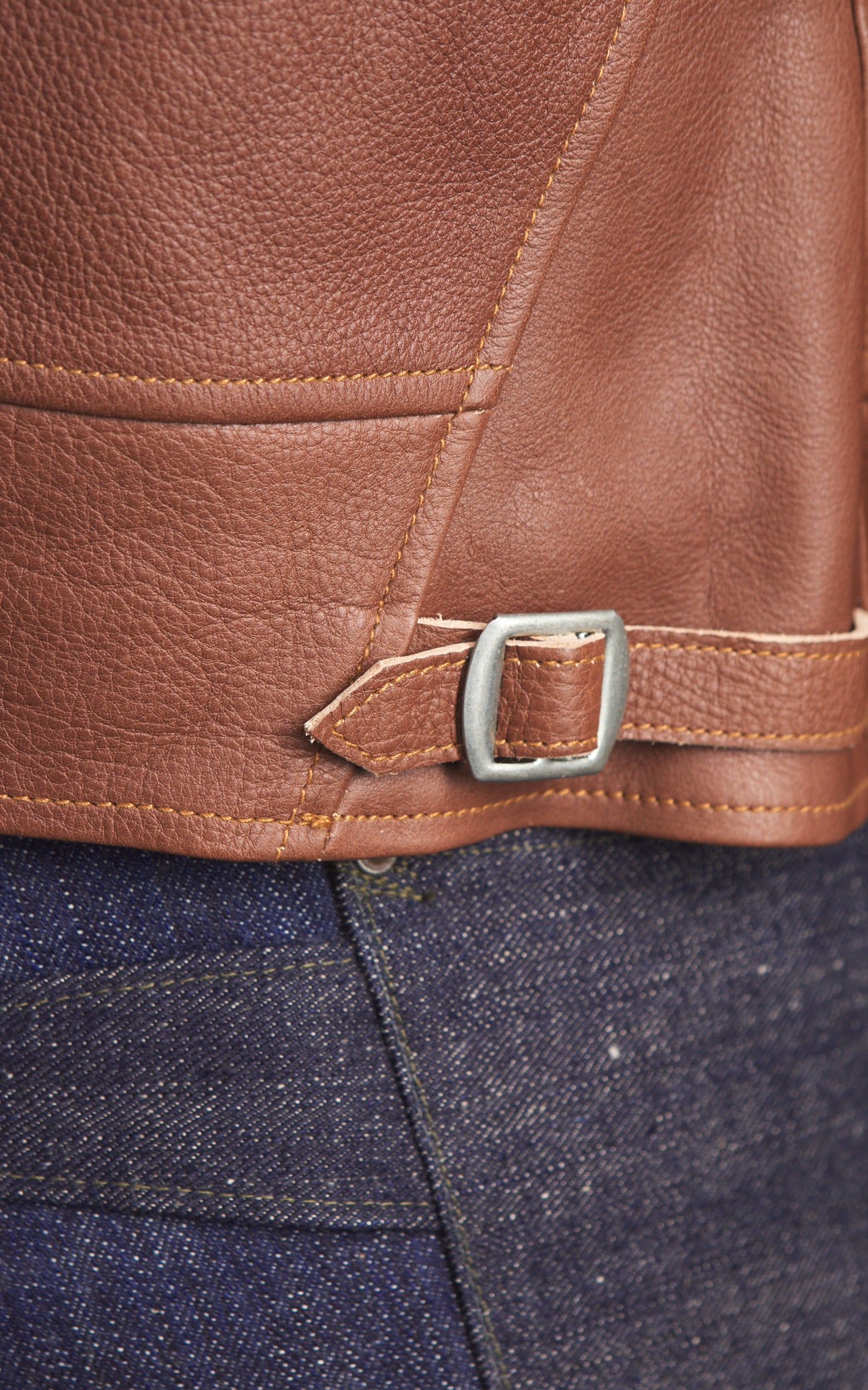 Mister Freedom Campus "Stud" Jacket Bison Leather Brown