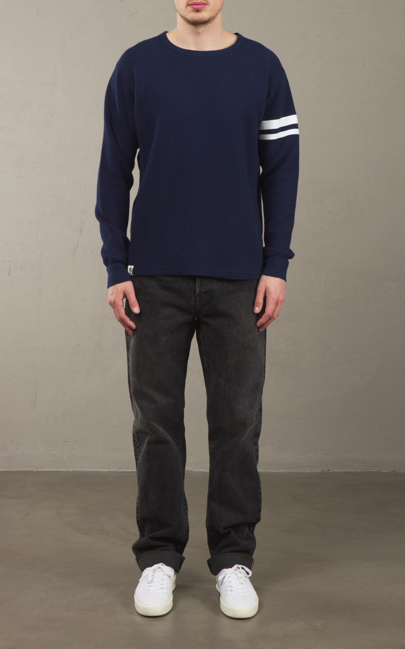 Momotaro Jeans MZTS0079 GTB Thermal Longsleeve T-Shirt Navy