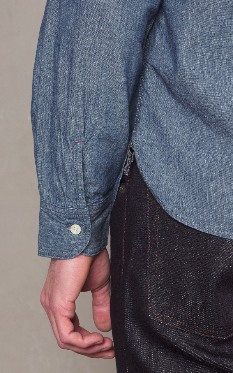 Momotaro Jeans MXLS1010 5oz Selvedge Chambray Shirt Indigo