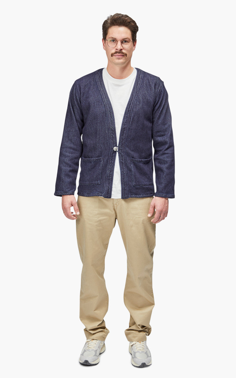 Momotaro Jeans MJK0050M23 Knit-ish Denim Cardigan Indigo