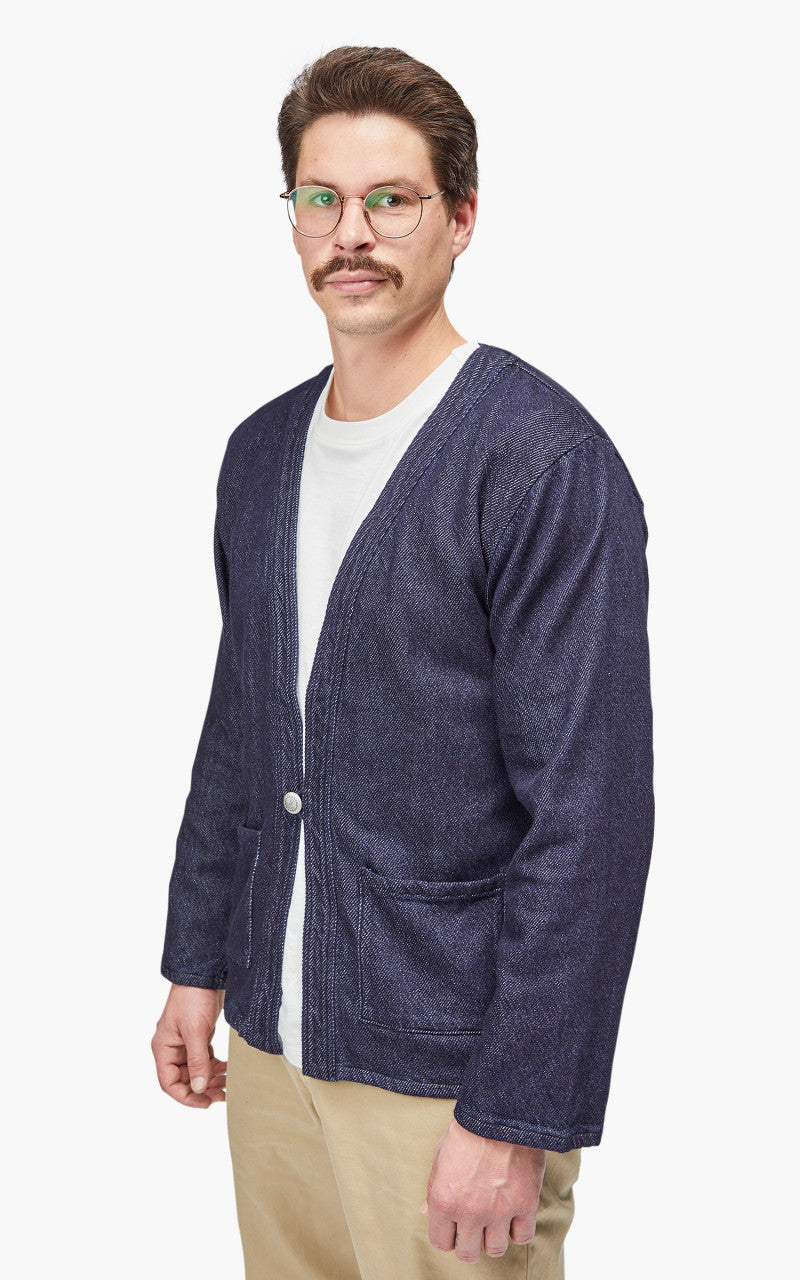 Momotaro Jeans MJK0050M23 Knit-ish Denim Cardigan Indigo