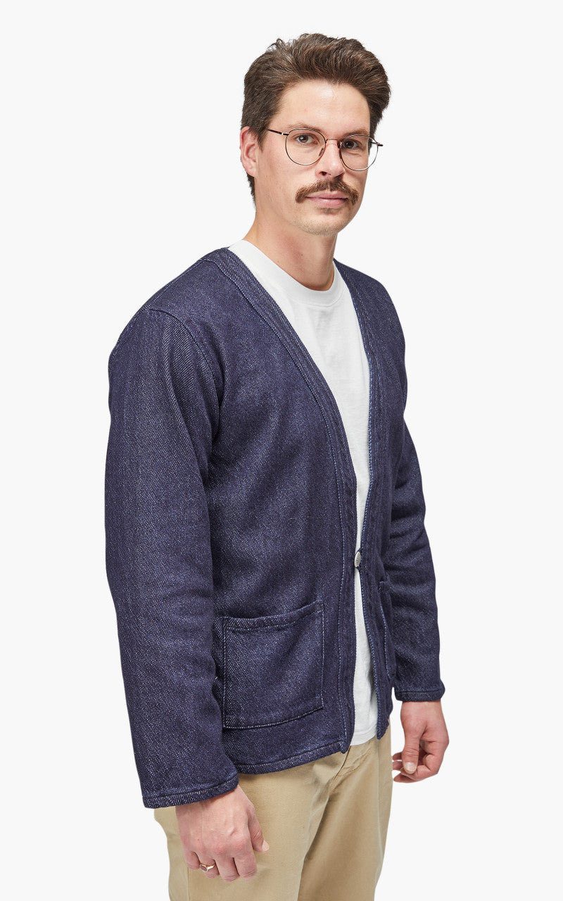 Momotaro Jeans MJK0050M23 Knit-ish Denim Cardigan Indigo
