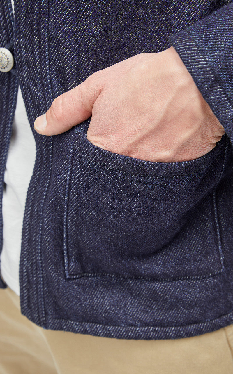 Momotaro Jeans MJK0050M23 Knit-ish Denim Cardigan Indigo