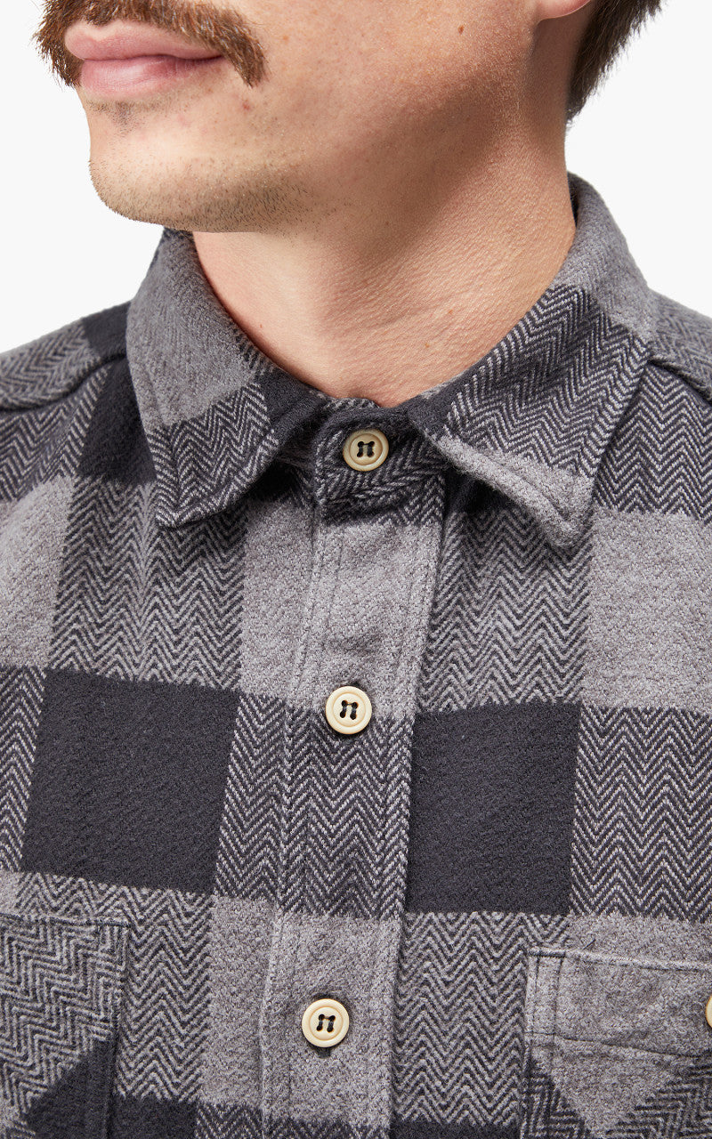 Momotaro Jeans MLS1020M23 Original Triple Yarn Twill Check Shirt Grey