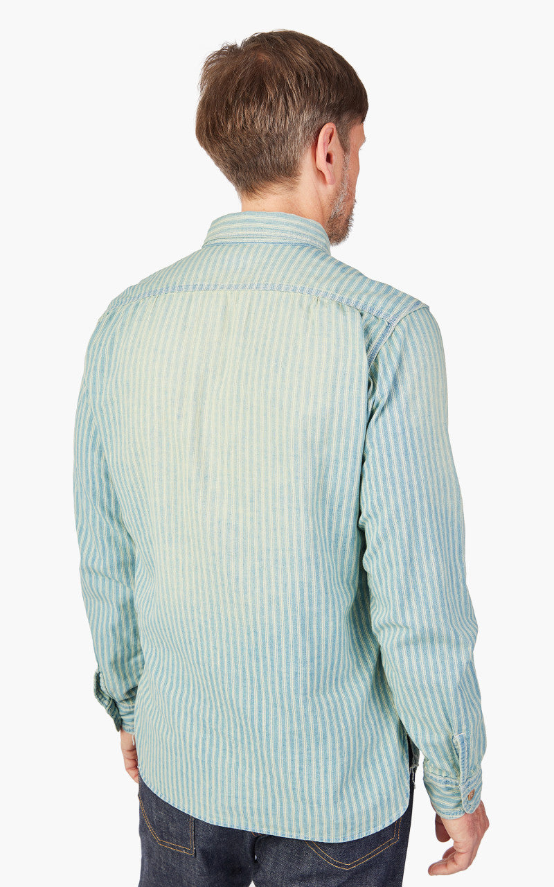 Momotaro Jeans MLS1070M31 Indigo Stripe Work Shirt