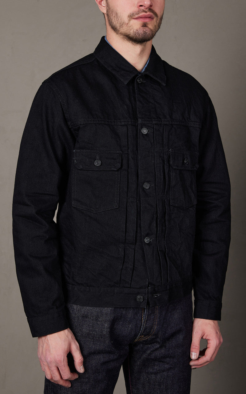 Momotaro Jeans MXGJ1108 Type 2 Denim Jacket Black x Black 15.7oz