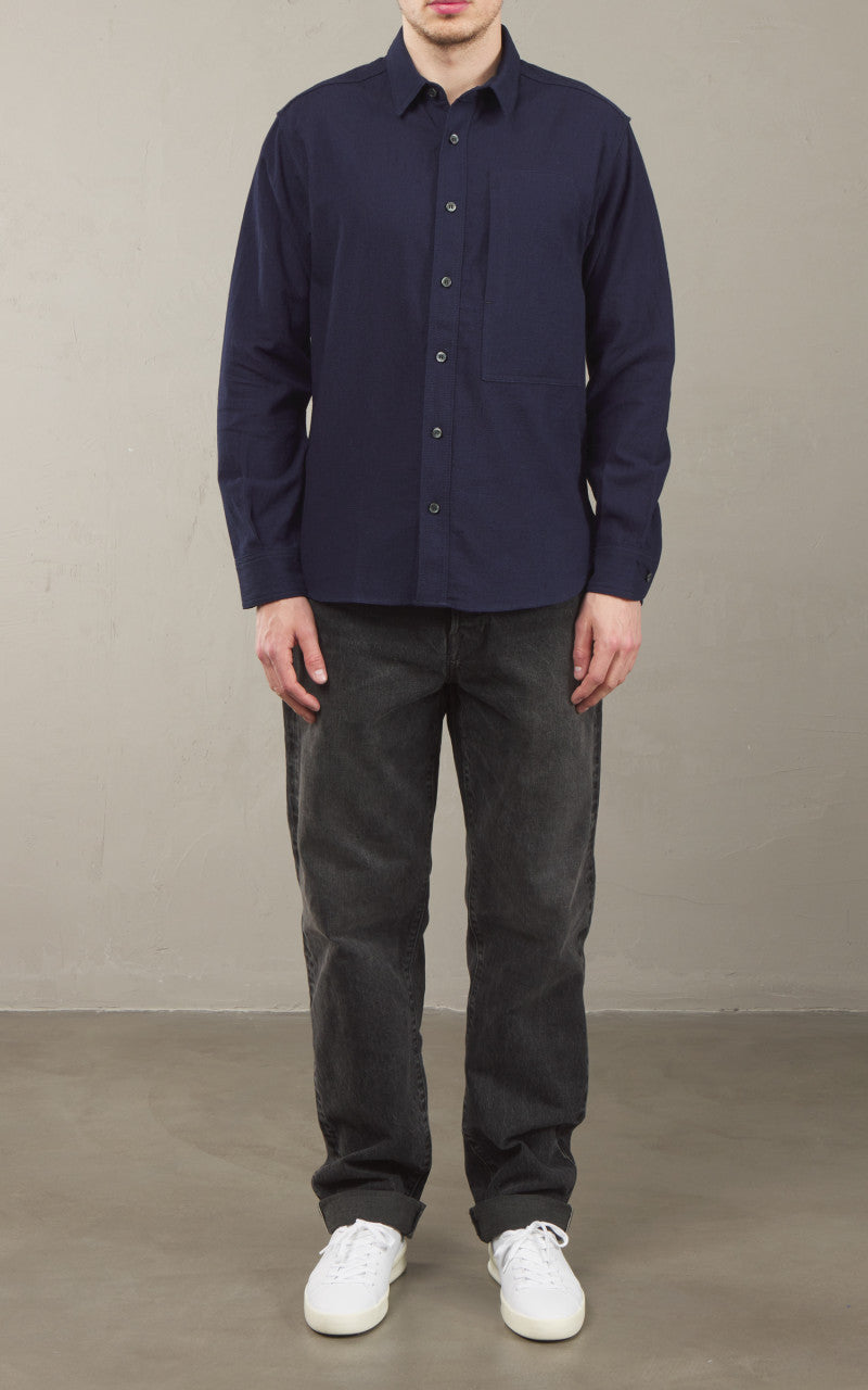 Momotaro Jeans MXLS1008 Dobby Work Shirt Indigo