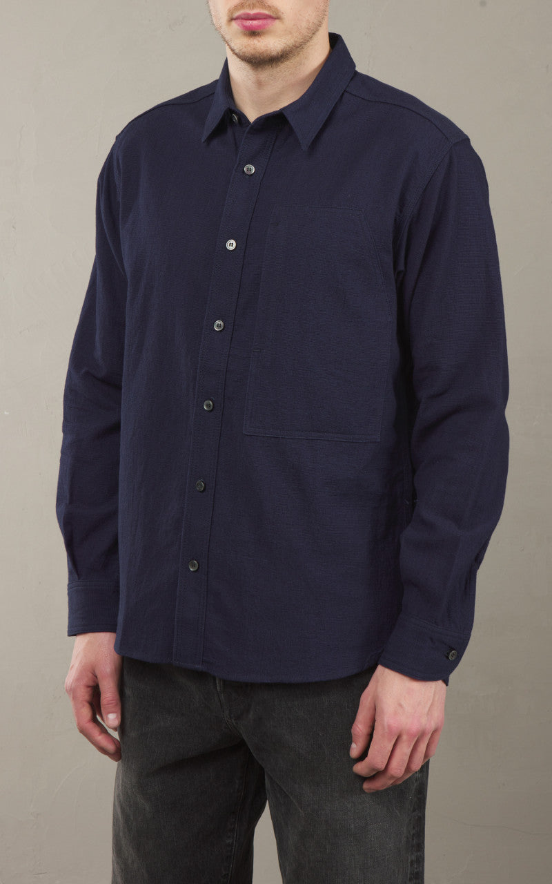 Momotaro Jeans MXLS1008 Dobby Work Shirt Indigo