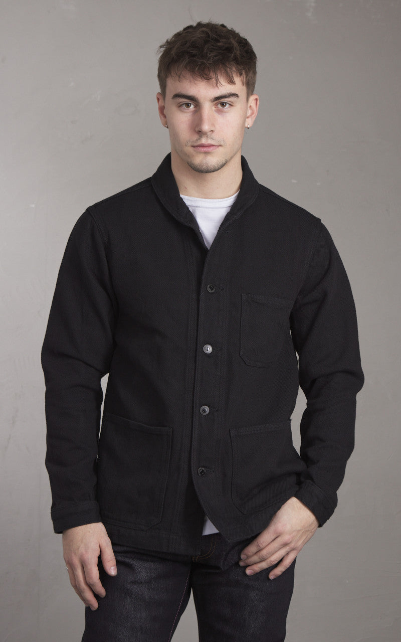 Momotaro Jeans Dobby Coverall Jacket Black