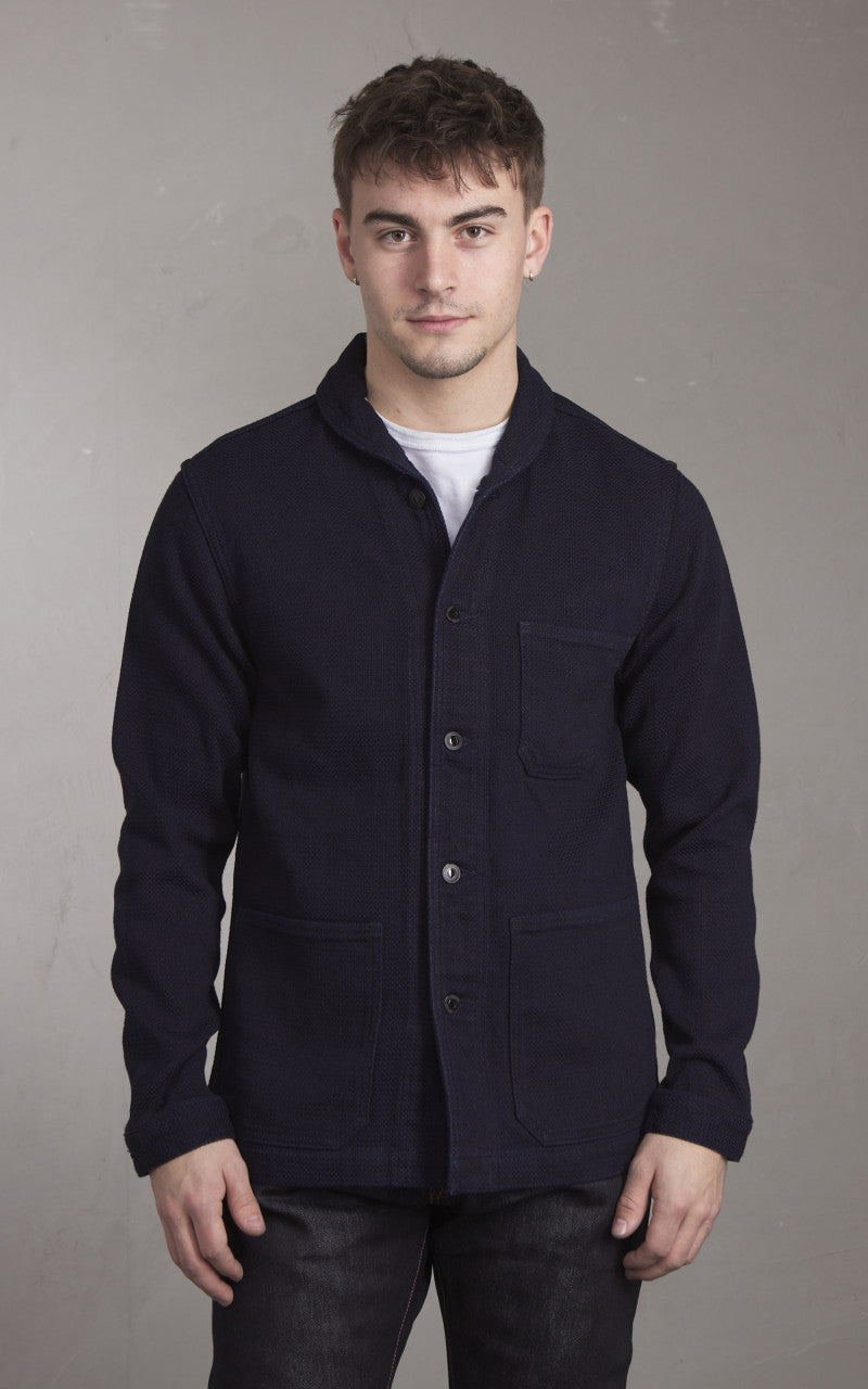 Momotaro Jeans Dobby Coverall Jacket Indigo