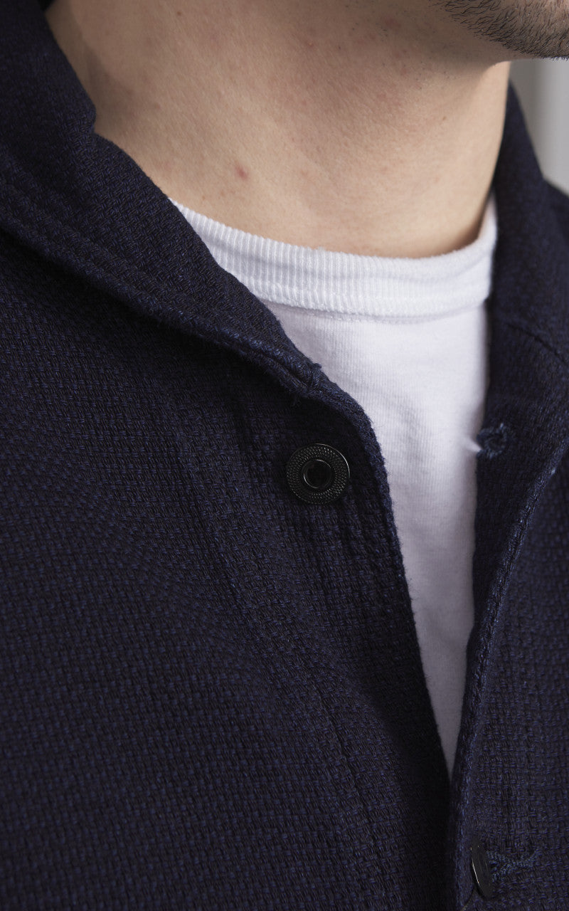 Momotaro Jeans Dobby Coverall Jacket Indigo