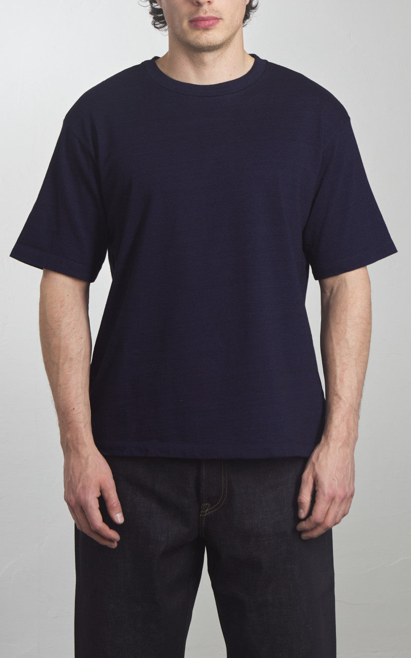 Momotaro Jeans MXTS1033 Yarn Dyed S/S T-Shirt Indigo 6.6oz