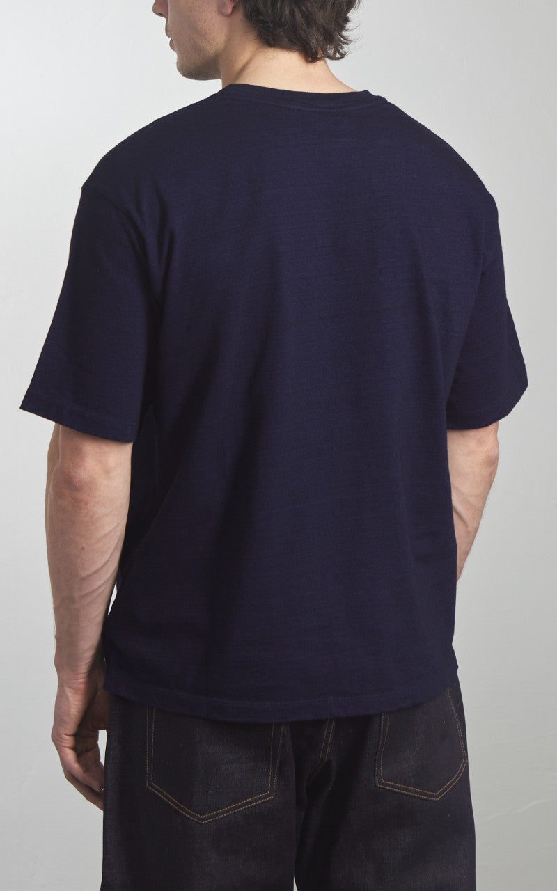 Momotaro Jeans MXTS1033 Yarn Dyed S/S T-Shirt Indigo 6.6oz