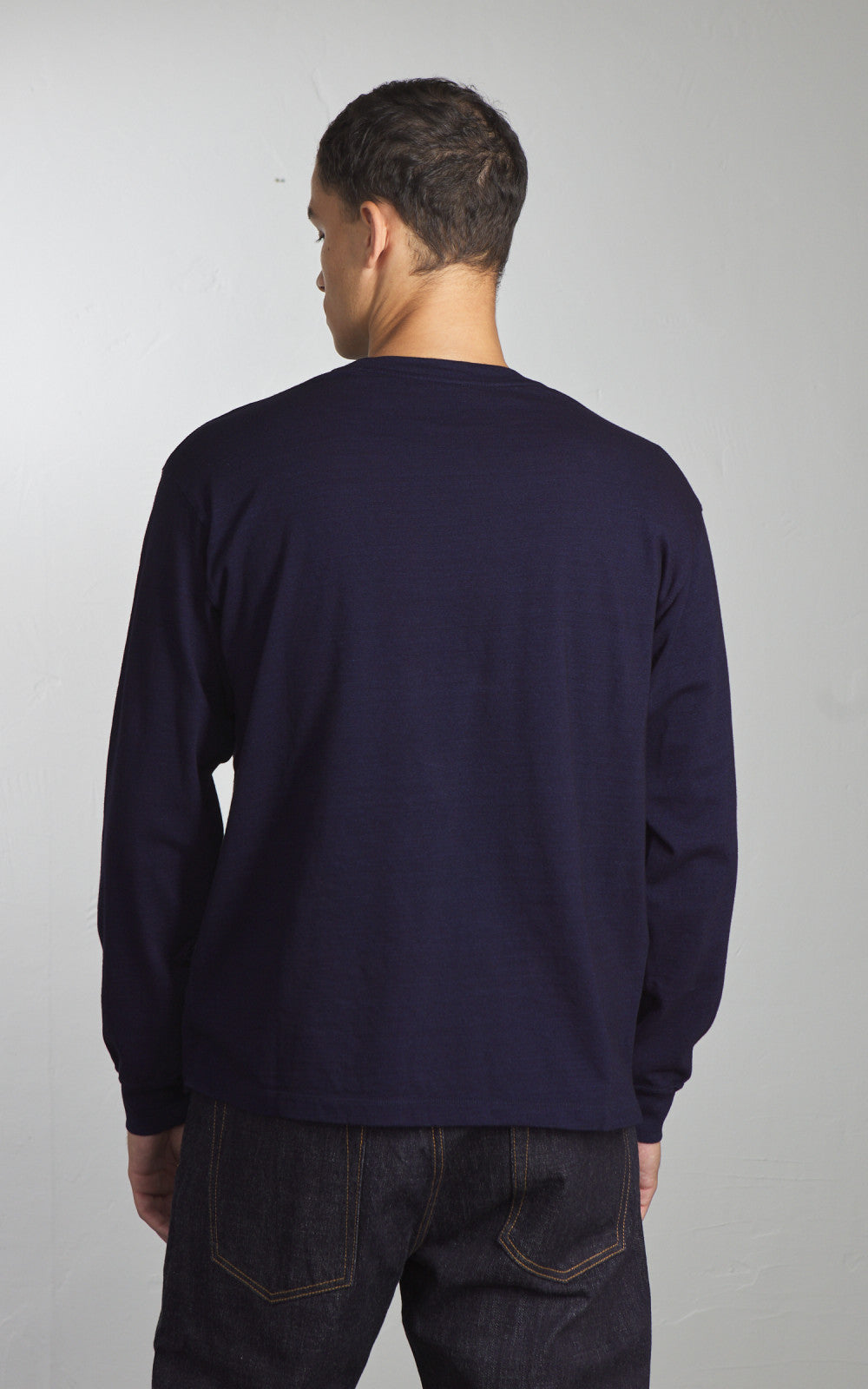 Momotaro Jeans MXTS1034 Yarn Dyed Longsleeve Tee Indigo 6.6oz