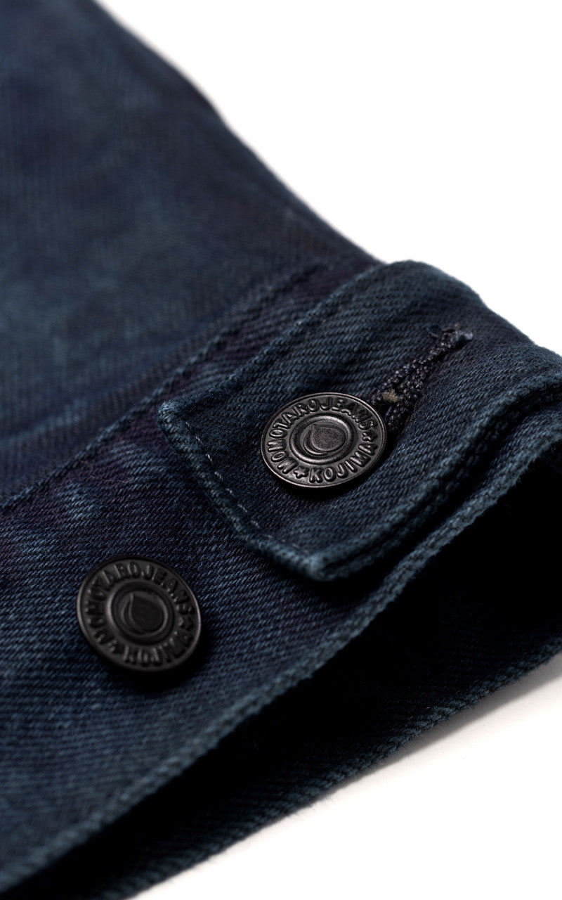 Momotaro Jeans MXGJ1002 Mud & Natural Indigo Dyed Type 2 Denim Jacket Natural Indigo