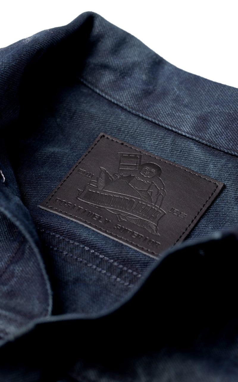 Momotaro Jeans MXGJ1002 Mud & Natural Indigo Dyed Type 2 Denim Jacket Natural Indigo