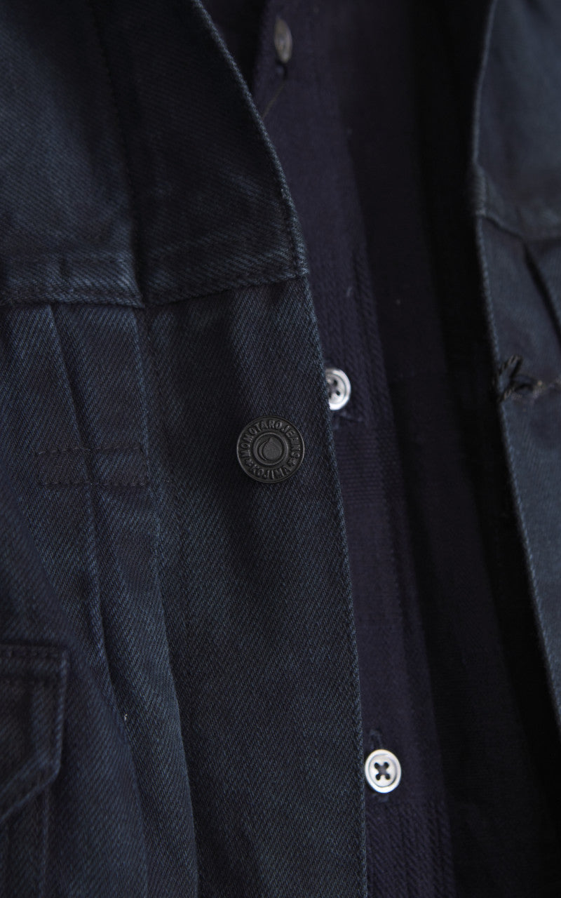 Momotaro Jeans MXGJ1002 Mud & Natural Indigo Dyed Type 2 Denim Jacket Natural Indigo