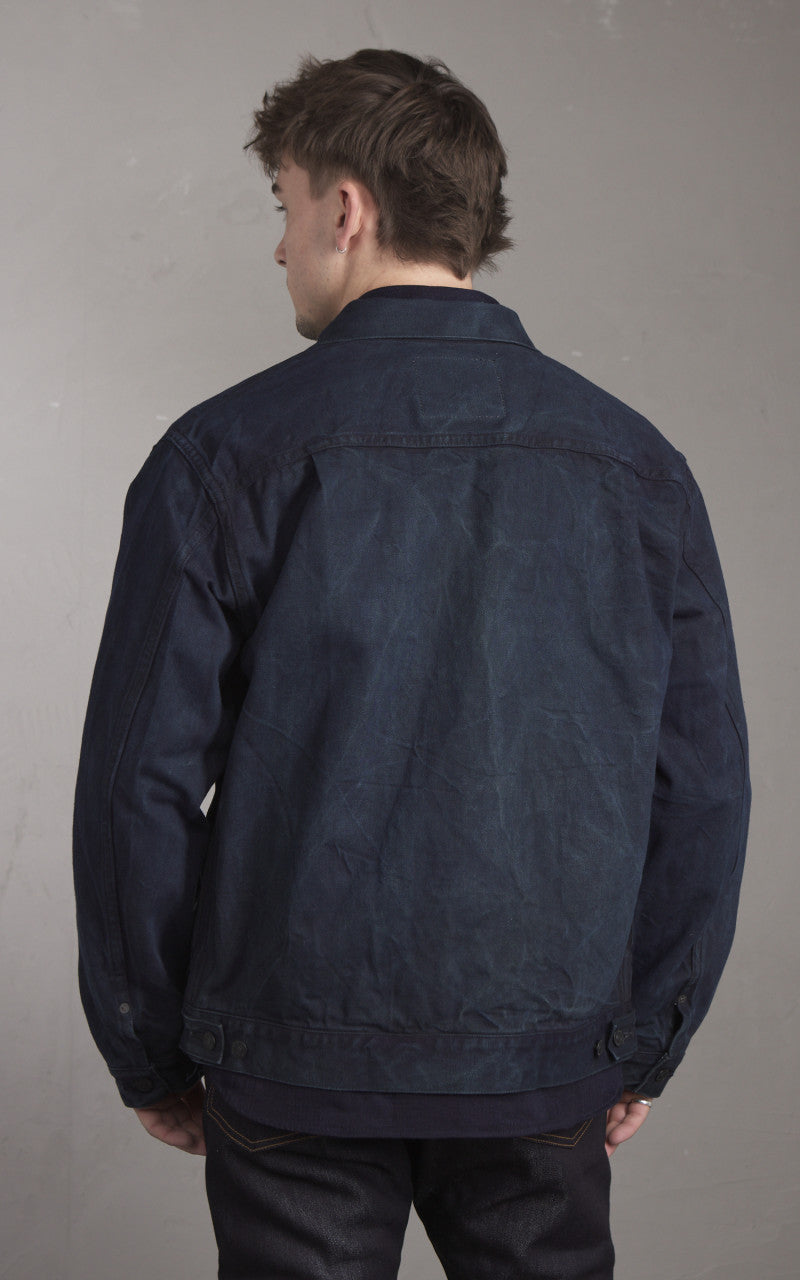 Momotaro Jeans MXGJ1002 Mud & Natural Indigo Dyed Type 2 Denim Jacket Natural Indigo