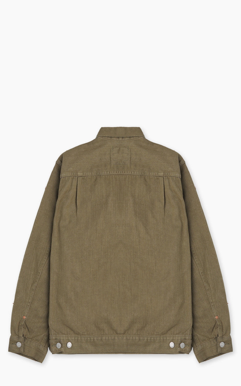 Momotaro Jeans MXGJ1003 Type 2 Denim Jacket Army Green 10.5oz