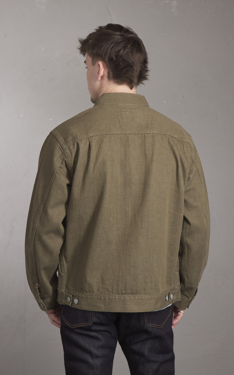Momotaro Jeans MXGJ1003 Type 2 Denim Jacket Army Green 10.5oz